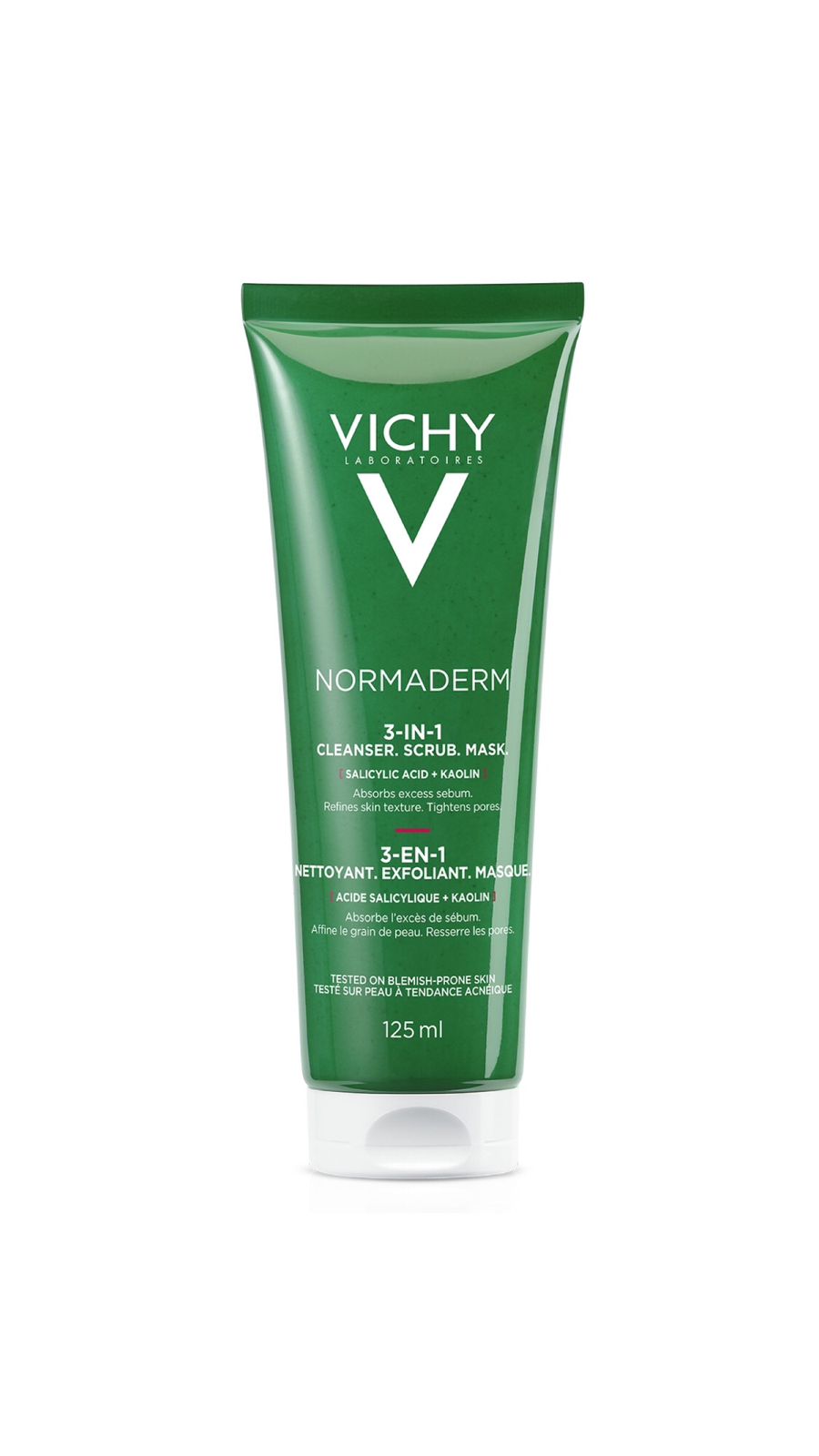 VICHY NORMADERM 3-IN-1 CLEANSER SCRUB MASK 125ml ڤيچي غسول وماسك مقشر ومُنقي للبشرة